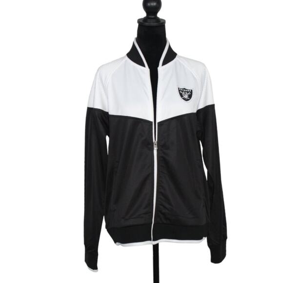 NFL Raiders Black & White Jacket with Sequence Logo Size Large - Picture 2 of 12